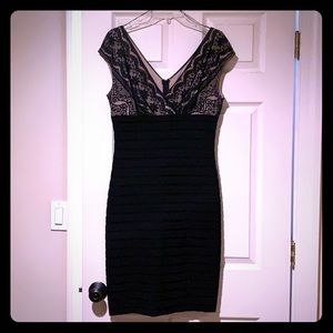 Fitted black and lace dress